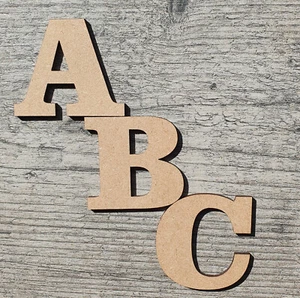 Wooden Letters Small Large 3-30cm (3mm Thin Wood MDF) Toy Box Craft Deco Sign - Picture 1 of 40