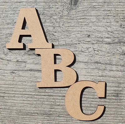 Bold Wooden Large Letters Clarendon 3-30cm (3mm Depth MDF) Arts Craft Deco Toy - Image 1 of 4