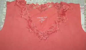 XL Damen-Tanktop Coldwater Creek orange Sherbert doppelt mit Spitze besetzt neu ohne Etikett - Bild 1 von 8