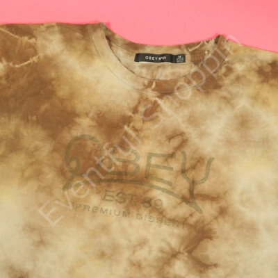 Obey Shirt Womens M Brown Tie Dye Short Sleeve Est 89 Earth Tones Top - Image 1 of 4