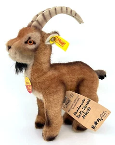 Steiff Rocky Ibex Mountain Goat 1982 Archive Sample ID Button Tags 20cm 8in Vtg - Picture 1 of 15