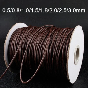 0.5-2.5mm Waxed Leather Cord Pendant Necklace Rope For Jewelry Making DIY lot - Picture 1 of 40