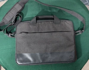 Genuine Dell Laptop Bag 14"x10.5" Gray Shoulder Bag Strap Messenger Bag - Afbeelding 1 van 8