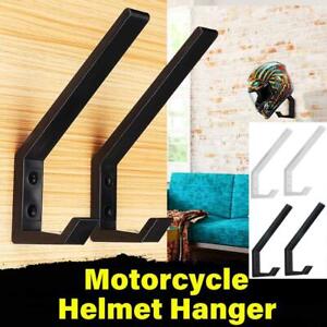 2x Wall Mount Motorcycle Bike ATV Helmet Hook Holder Hanger Rack