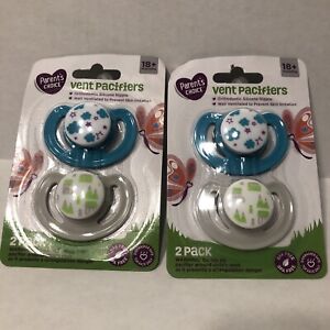 Blue/Gray Parent's Choice Vented Pacifiers 2 Pack 18+ Months ~ BPA Free Lot of 2