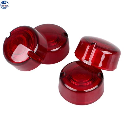 Cubierta de lente de señal de giro roja para Harley Sportster XL Dyna FXD FXR 86-01 FXST 86-99 Foto 1 de 4