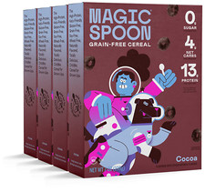 Magic Spoon Cereal, Cocoa 4-Pack - Keto, Gluten & Grain Free, Low Carb, High Pro