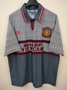 MANCHESTER UNITED 1995-1996 Sharp away camiseta shirt trikot maillot maglia XL - Picture 1 of 4