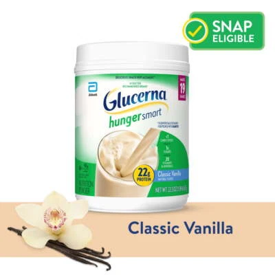 Polvo inteligente Glucerna Hunger, batido de proteínas para diabéticos vainilla 22,3 oz tina 1 unidad Foto 1 de 4