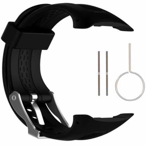 Correa de repuesto de reloj de silicona Garmin Forerunner 10/15 negra AUK - Imagen 1 de 9