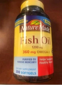 Nature Made Omega-3 Fish Oil Softgels- 1200 mg- 200 ct - Picture 1 of 2