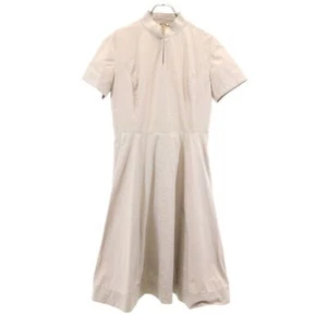 GIVENCHY Abito al ginocchio svasato colletto stand manica corta 42 beige donna - Foto 1 di 10