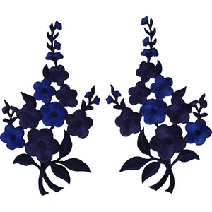 Paar Blumenaufnäher Bügeln Nähen T-Shirt Kleid Jeans bestickt Aufnäher Abzeichen - Bild 1 von 1