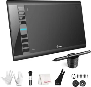 Graphics Drawing Tablet, UGEE M708 10 x 6 inch Large Drawing Tablet 8 Hot Keys - Picture 1 of 8