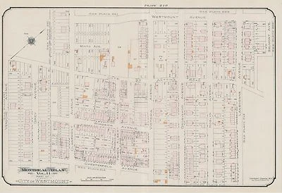 1913, ЧАРЛЬЗ Э. ГОАД, МОНРЕАЛЬ, КАНАДА, ГОРОД ВЕСТМАУНТ, КОПИЯ КАРТЫ АТЛАСА PLAT - Изображение 1 из 2
