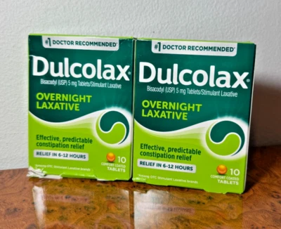 LOT OF 2 - Dulcolax Overnight Laxative - 10 Tablets - EXP: 11/2026 - Image 1 of 4