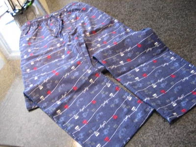 NUEVO CON ETIQUETAS - Pantalones de pijama de franela de algodón azul marino LUCKY BRAND para hombre (PEQUEÑOS) Foto 1 de 2