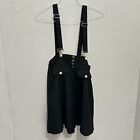 Hot Topic Pinafore Mini Skirt Suspenders Dress Black Womens Sz M Punk Goth