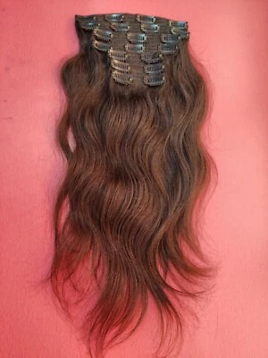 Extensiones de cabello humano con clip color natural completo 6 piezas/juego 120 gramos Foto 1 de 4