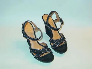Sandali donna Antonio Melani tela cinturino tacco alla caviglia fibbia scarpe tacco 6 M - Foto 1 di 9