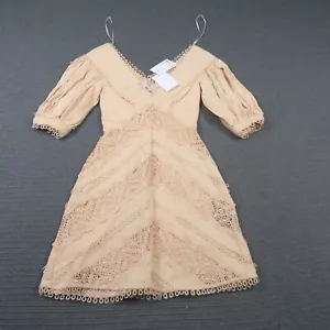 Zimmermann Women A-Line Dress 0P 8(AU) Cream Painted Heart Chevron Linen RRP$895 - Picture 1 of 11