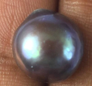 6.55 Ct Natural Round Tahitian Grayish Black South Sea Pearl Gemstone C3537 - Picture 1 of 9