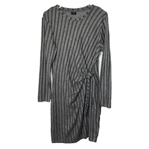Esmara Damen Pulloverkleid grau gestreift Twist Front Gr. M Langarm Strick - Bild 1 von 9