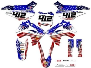 2013-2018 CRF 125 MERICA Usa Senge Graphics Kit Compatible with Honda - Picture 1 of 10