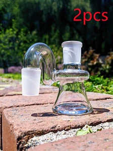 Mini recolector de cenizas secas Pyrex 18 mm 90 ° pipa de agua para fumar transparente burbuja 2 un. - Imagen 1 de 15