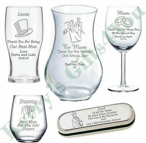 Personalised Engraved Wedding Gifts - Thank You Best Man Usher Bridesmaid Gifts 