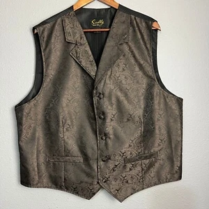 Scully Rangewear Western Vest Mens Formal Lined Paisley Dressy Wedding Party XL - Picture 1 of 9