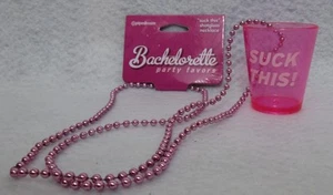 Bachelorette Party Favors Suck This Pink Shot Glass Necklace Bridal Shower Pride - Picture 1 of 1