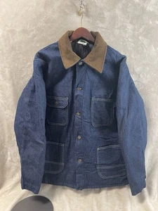 VTG Key Imperial Men’s Denim Chore Coat USA Blanket Lining Size 44 Regular NEW - Picture 1 of 11