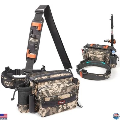 Bolsa de aparejos de pesca con cabestrillo resistente al agua - Paquete cruzado de cintura al aire libre Foto 1 de 4