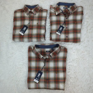 Herren IZOD Stratton Langarm Button Down Flanell Hemd Lebkuchen S XXL 4XB - Bild 1 von 3