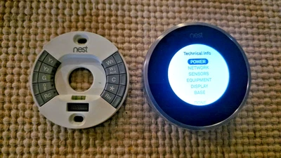 Nest 2nd Generation Learning Silver Programmable Thermostat 02A w/ Base WORKS - Image 1 of 4