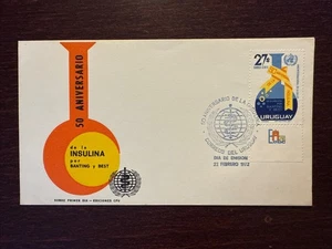 URUGUAY FDC COVER 1972 YEAR INSULIN DIABETES HEALTH MEDICINE STAMPS - Picture 1 of 1