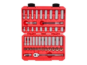TEKTON 3/8 Inch Drive 12-Point Socket and Ratchet Set with Case, 46-Piece (5/... - Picture 1 of 9