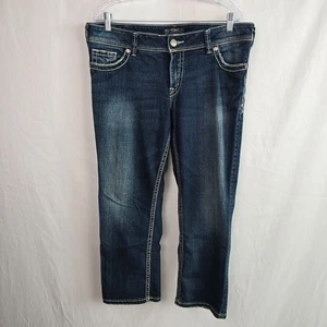 Silver Suki Capri Jeans Damen 34 blau dunkle Waschung - Bild 1 von 19