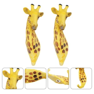 2 Piezas Gancho Jirafa Niño Animal Ganchos Decorativos Lindo Porta Llaves para Pared - Imagen 1 de 12