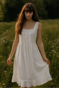 Neu mit Etikett Laura Ashley Cottagecore Coquette Milkmaid Kleid/Nachthemd Large LWD - Bild 1 von 11