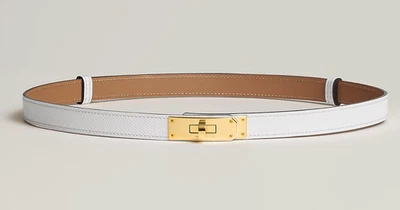 NUEVO Cinturón Hermes Kelly Blanco Dorado Herrajes Cuero Epsom Talla Única Foto 1 de 4