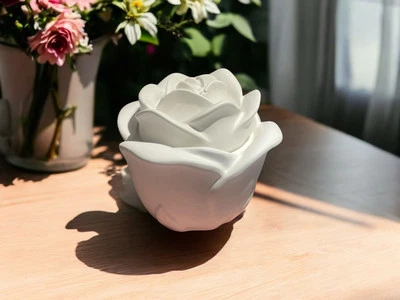 CRAZYPRINTINGUK Paint your own Rose Pot pottery- Trinket Box Pottery-Rose Gifts- Flower Pottey