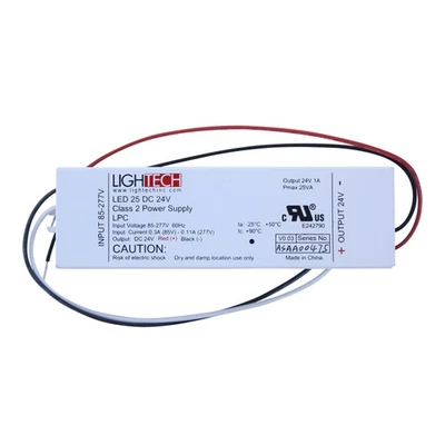 LIGHTECH LED-25 DC 24V PUS LED 25 DC 24V 277V 25W NON-DIMMABLE LED DRIVER - Image 1 of 4