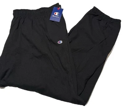 4XL Men’s Authentic Champion C Logo Jogging Sweat Pants, Elastic Hem Black L 32” - Image 1 of 4