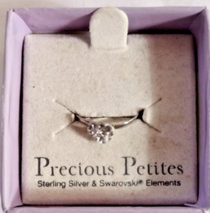 Anillo Corazón Cristal Plata Esterlina Precious Petites Niña Talla 3 - Imagen 1 de 5