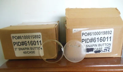 plastic snap together pin back buttons 3"; use for photo or own design; 65 qty - Image 1 of 4