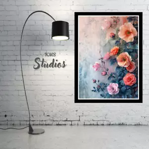 Póster clásico de arte de pared con flores rosas enmarcadas lienzo impresión cuadro decoración del hogar - Imagen 1 de 6