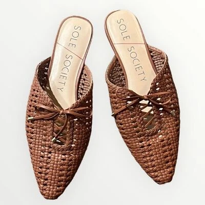 Sole Society So Beylane Mule Zapatos de Vacaciones Boho Bohemios Sin Cordones Tejidos Talla 8.5 Foto 1 de 4