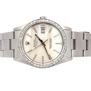 Rolex Oyster Perpetual Date Automatic Diamond Unisex Luxury Watch – 36 mm - Picture 1 of 12